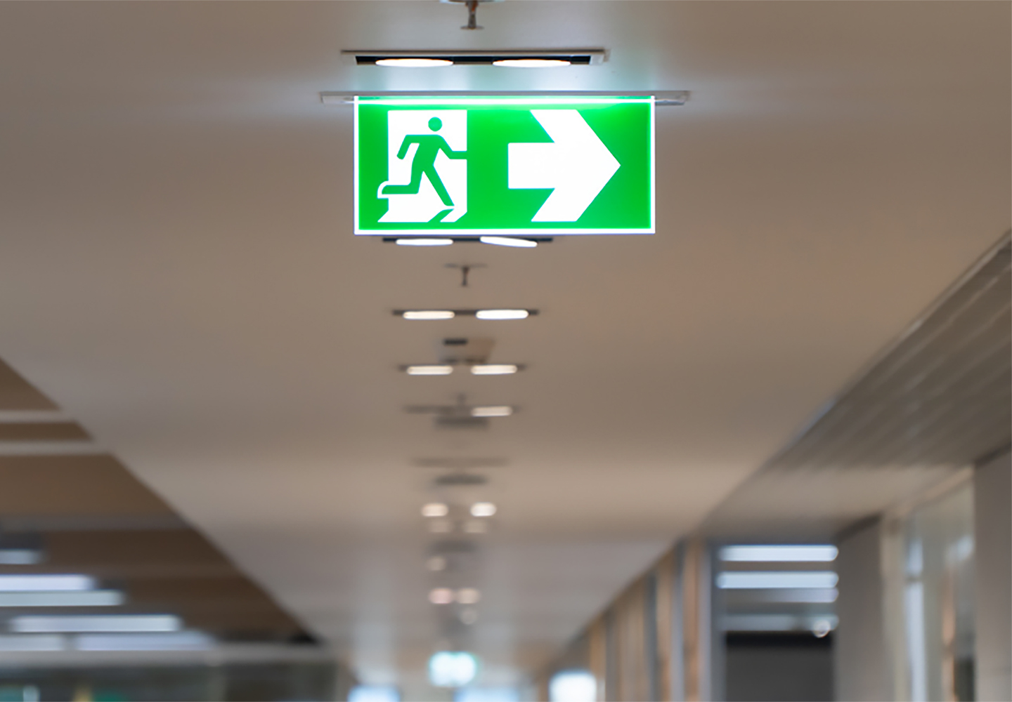 Emergency Lighting Sign Corridor